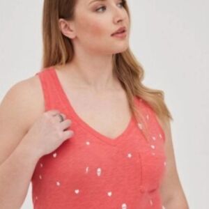 Torrid Orange Sleeveless Women's Tank Top With Skulls & Lightning Size 2 (18/20)